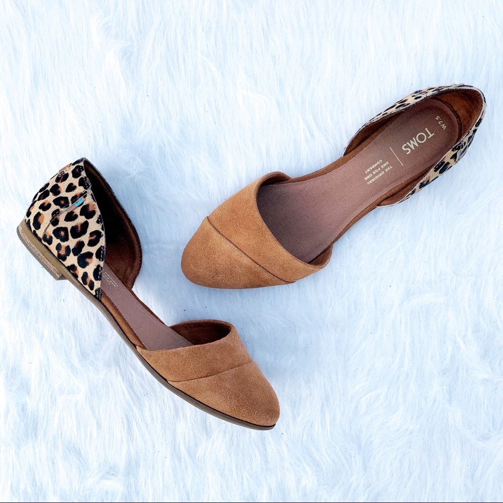 TOMS Leopard Print Calf Hair Jutti D’Orsay Flat